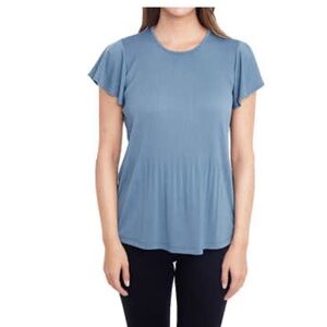 🌸2/$15🌸NEW Philosophy Flutter Pleated Short Sleeve Top Blouse Blue